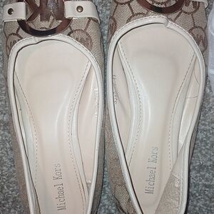 Michael Kors Beige and Brown Loafers